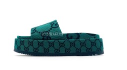 Gucci Slippers Platform Green