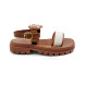 Женские босоножки Céline Sandals Leather Brown/White
