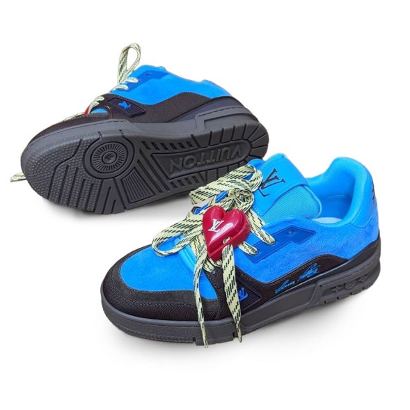 Женские кроссовки Louis Vuitton Trainer Maxi Skateboard Shoes Low-Top Blue
