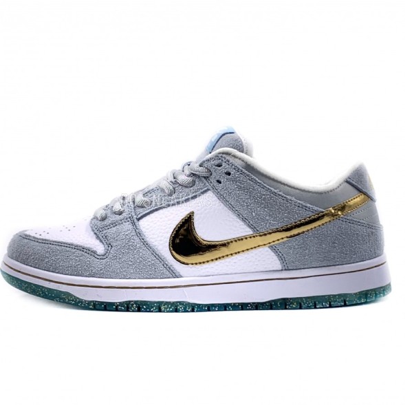 Мужские кроссовки Nike Dunk Low Grey&amp;amp;Gold