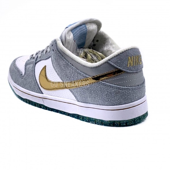 Мужские кроссовки Nike Dunk Low Grey&amp;amp;Gold