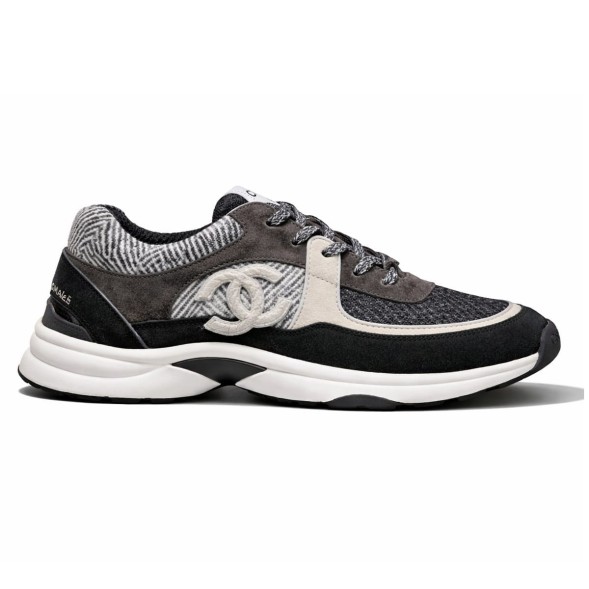 Женские кроссовки Chanel Tweed Sneakers Grey/Brown/Black