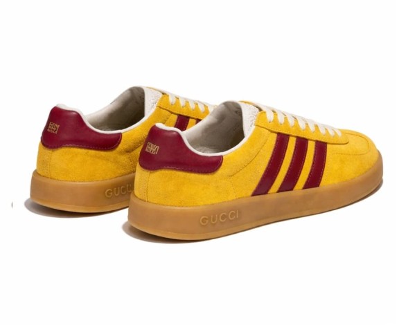 Женские кеды Gucci x Adidas Gazelle Suede Yellow
