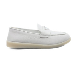 Prada Mocassins Suede White