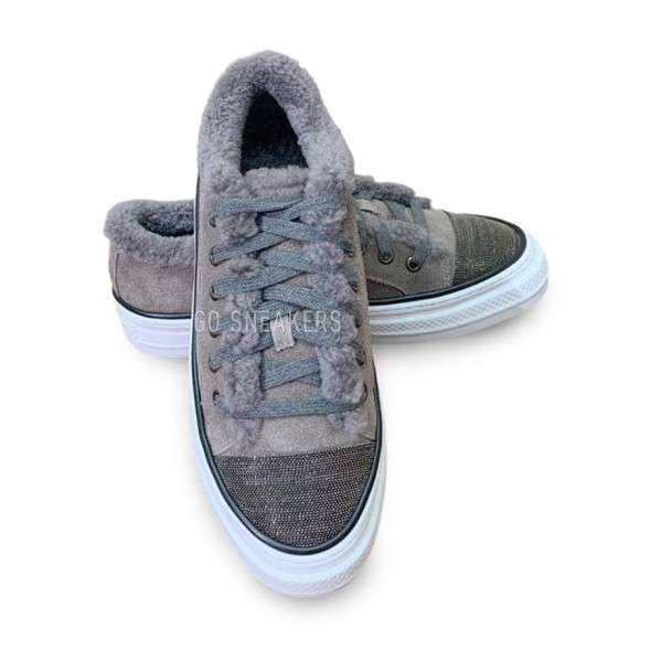 Женские зимние кеды Brunello Cucinelli Winter Sneakers Grey