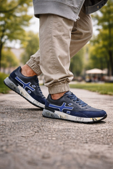 Унисекс кроссовки Premiata 483 Leather/Suede Black/Navy