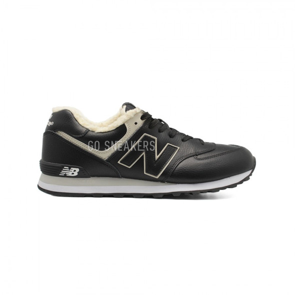 Мужские зимние кроссовки New Balance 574 Black Leather XXL