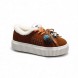 Женские зимние кеды на платформе Miu Miu Winter Sneakers Platform Suede Brown