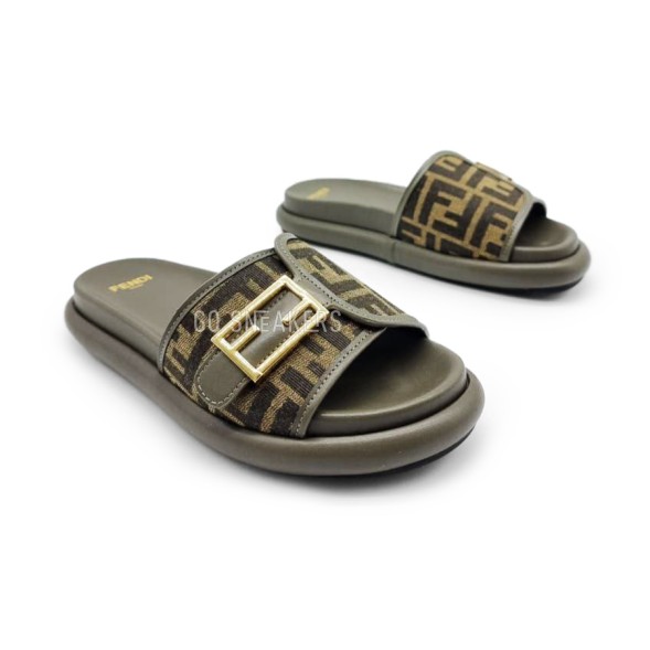 Женские шлепки Fendi Flip-flops Olive