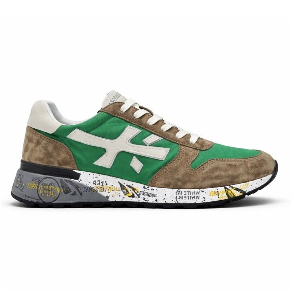 Унисекс кроссовки Premiata 483 Textile/Suede Green/Brown