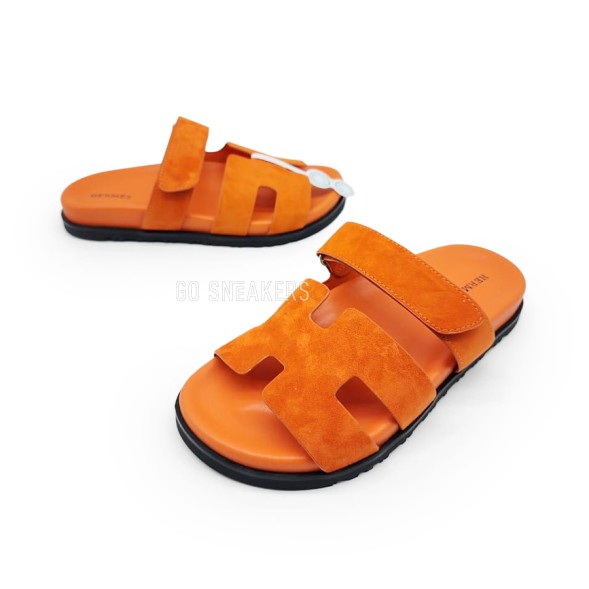 Унисекс сандалии Hermes Flip-flops Chypre Unisex Orange Suede