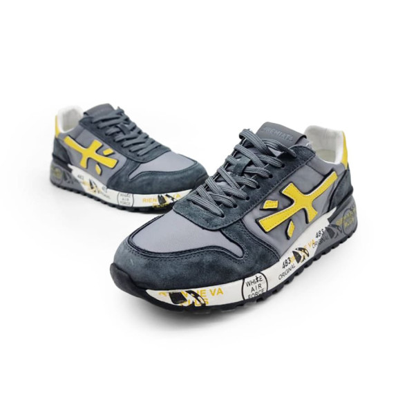 Унисекс кроссовки Premiata Textile/Suede Grey/Yellow Logo