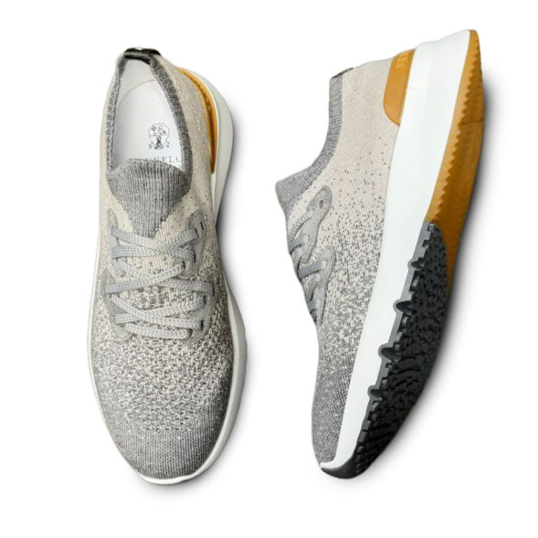 Мужские кроссовки Brunello Cucinelli Textile Run White