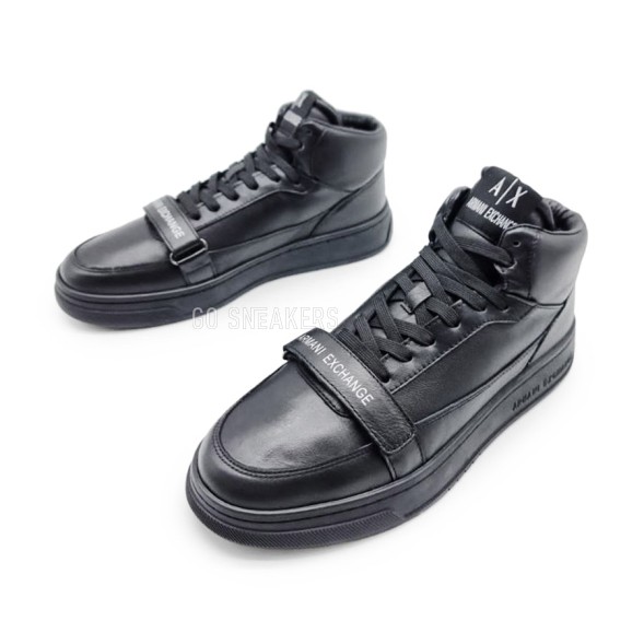 Мужские зимние кроссовки Armani Excahange Winter Leather Black