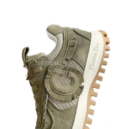 C&#039;est Dior Suede Calfskin/Mesh Khaki