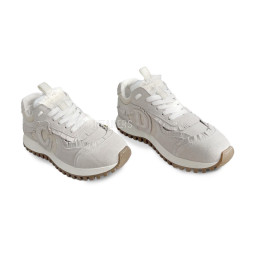 C&#039;est Dior Suede Calfskin/Mesh White